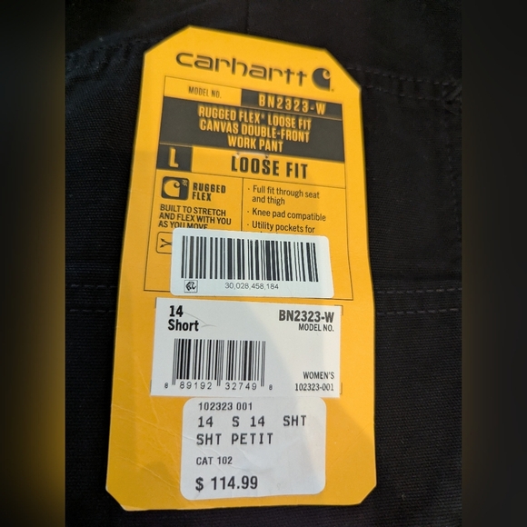 Carhartt Women's Rugged Flex Canvas Double Front Work Pants Size 12 or 14 Short - Picture 8 of 17